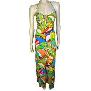 Trina Turk Maxi Dress Santa Cruz Pattern Size M Worn Once Excellent Condition